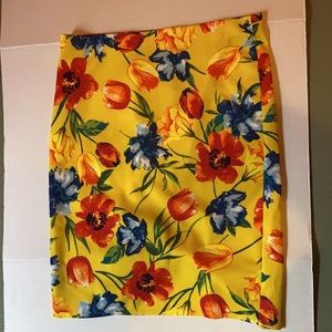 Yellow floral skirt